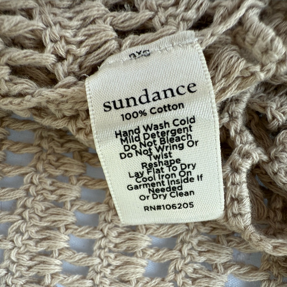 Sundance Catalog Tan Crocheted ‘Fosette’ Cardigan - Picture 7 of 9